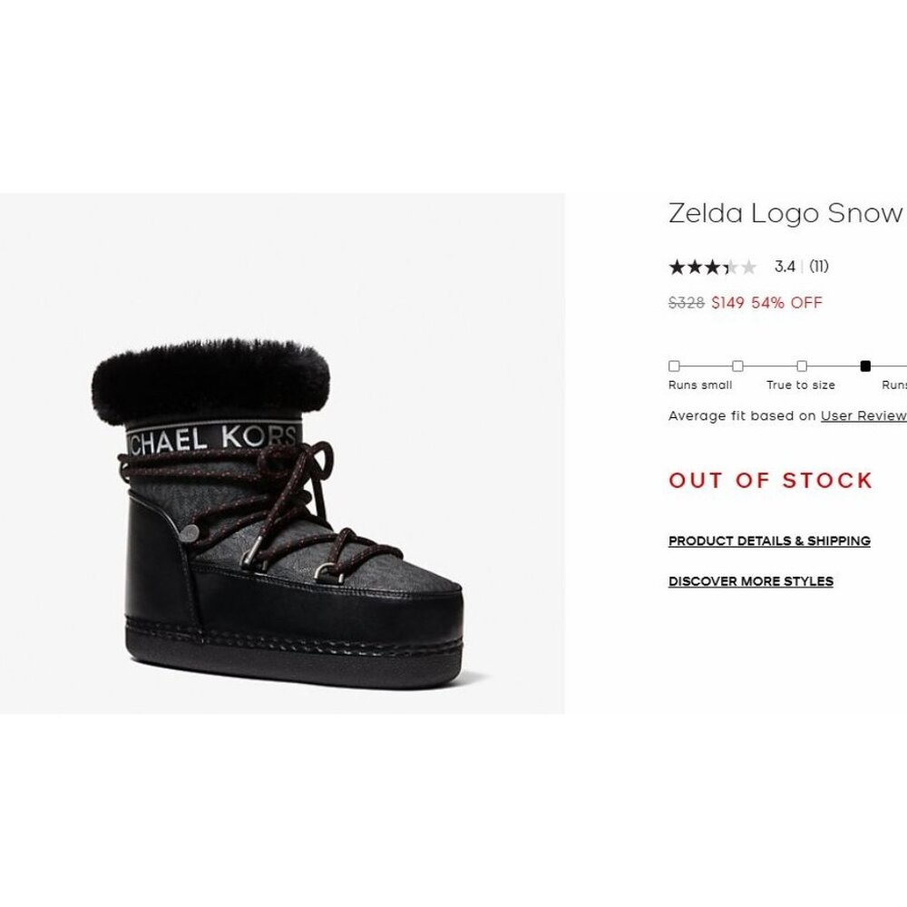 Michael Kors Women's Zelda Logo Winter Black Snow Boot Size 7 - Picture 2 of 8
